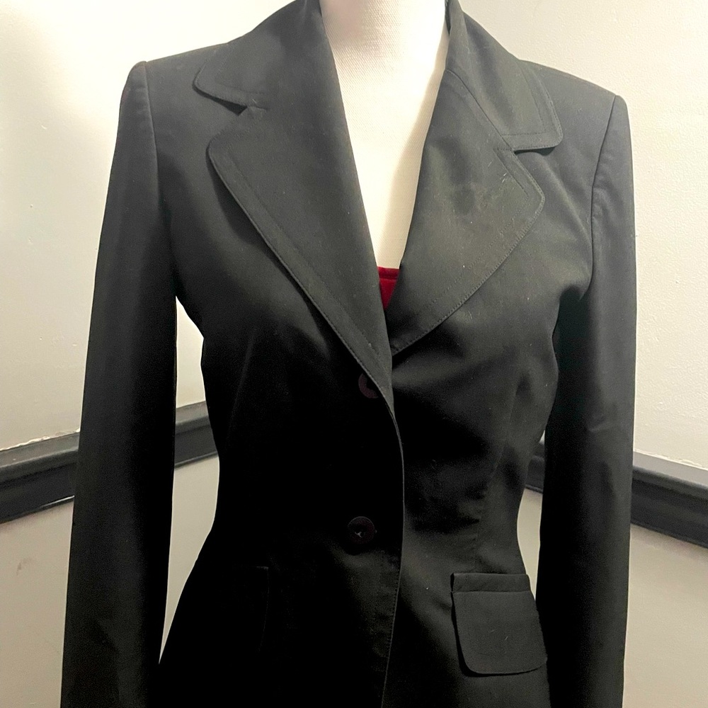 The Limited Black Fitted Stretch Small Suit Coat